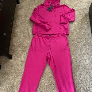 Tommy Hilfiger Pink Fushia Sweatsuit Hoodie & Joggers - Women’s Size L
